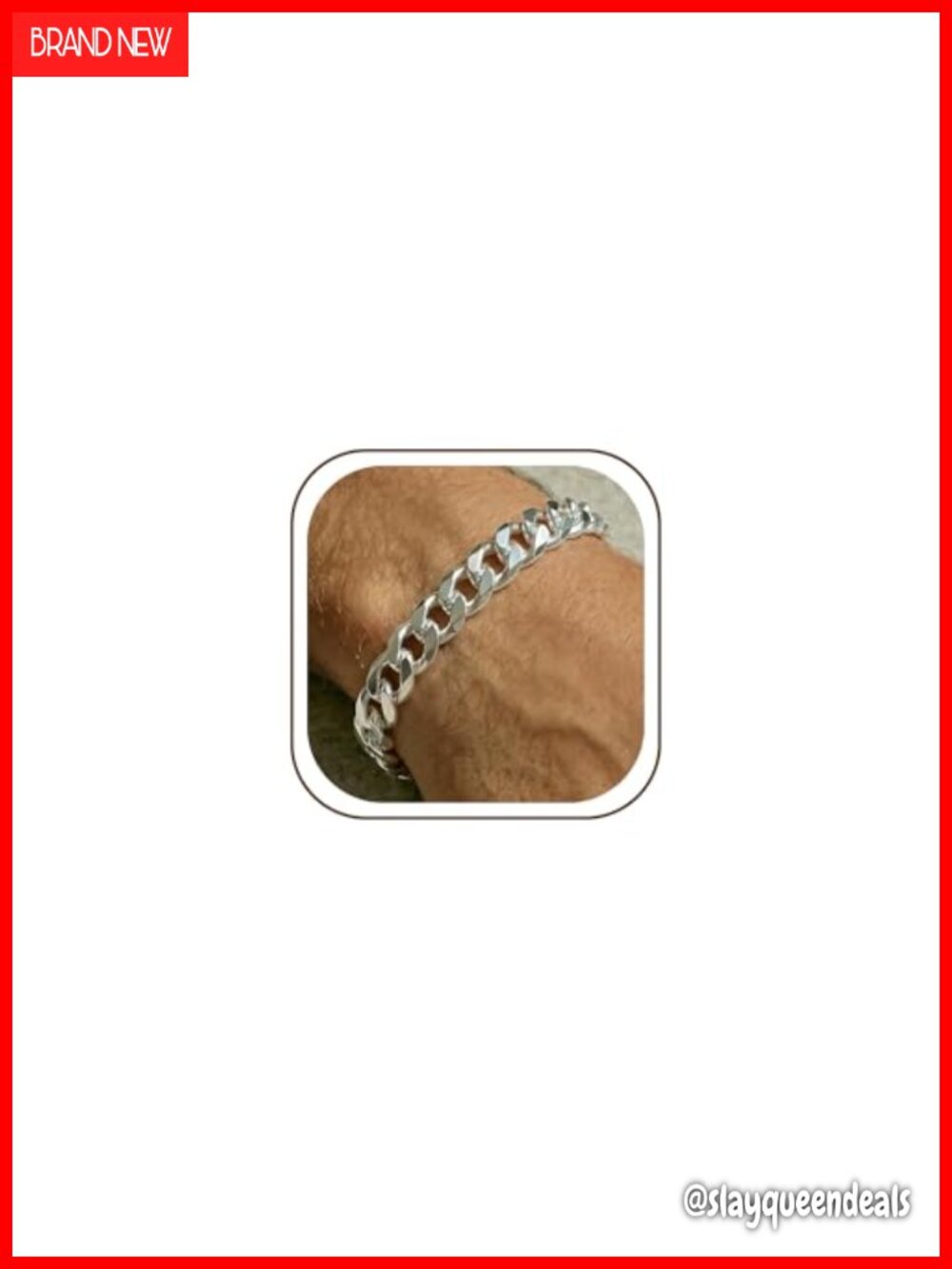 9mm Cuban Link Bracelet Sterling Silver Chain for Men Classic